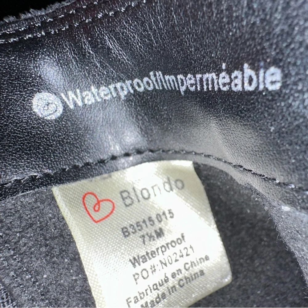 Blondo Flora‎ Black Waterproof Chelsea Ankle Boots Lug Sole 7.5M B3515 015